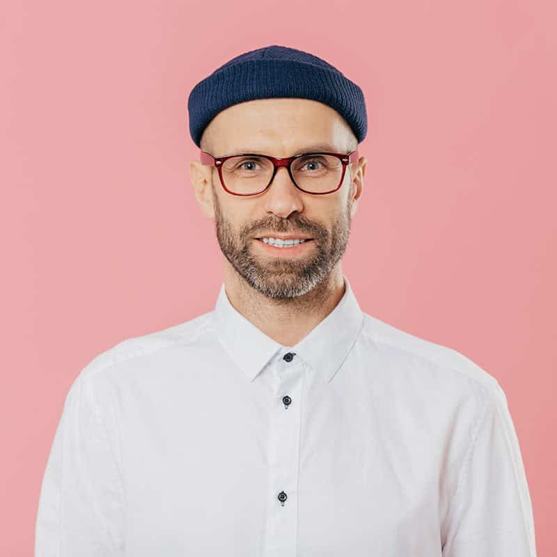 About Us 10 satisfied bearded young man looks confidently at c U34MVYK Cliksay